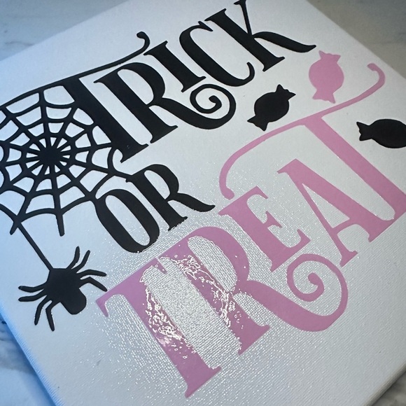Trick or Treat | Handmade 10x10 Canvas | Halloween Decor - Picture 4 of 4